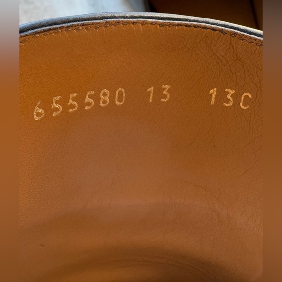 GUCCI PRINCETOWN BLACK LEATHER WEB TASSEL SLIPPER MULE 13/ 13.5 US LOAFER PARIDE - Picture 10 of 12